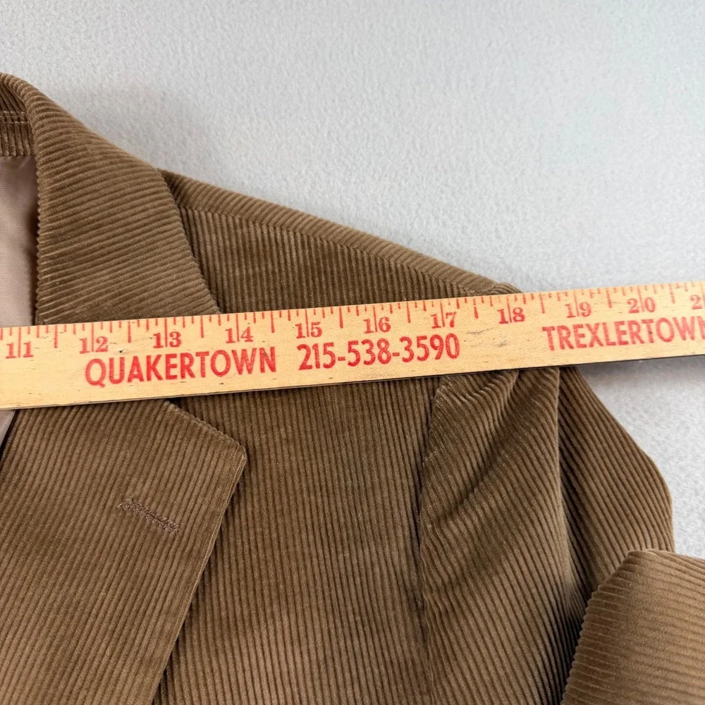 Saddlebred Mens Corduroy Blazer Sport Coat Tan Brown Two Button Jacket 42R